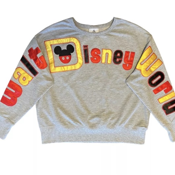 Walt Disney World Spirit Jersey Plus Size 3X Gray Red Yellow Mickey Sweatshirt - Picture 1 of 10